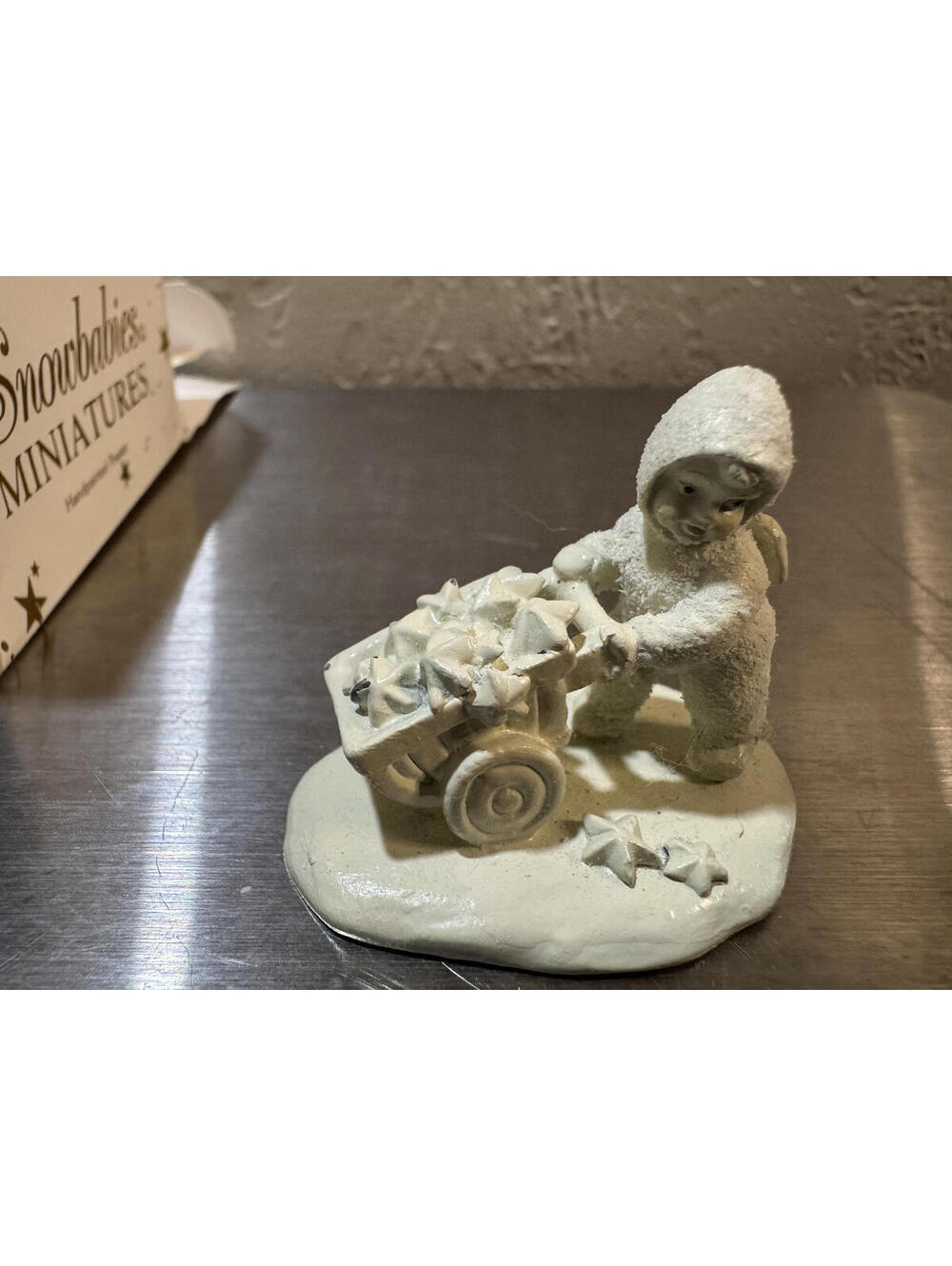 Snowbabies Miniature Figurine - "There's Another One" with Wheelbarrow